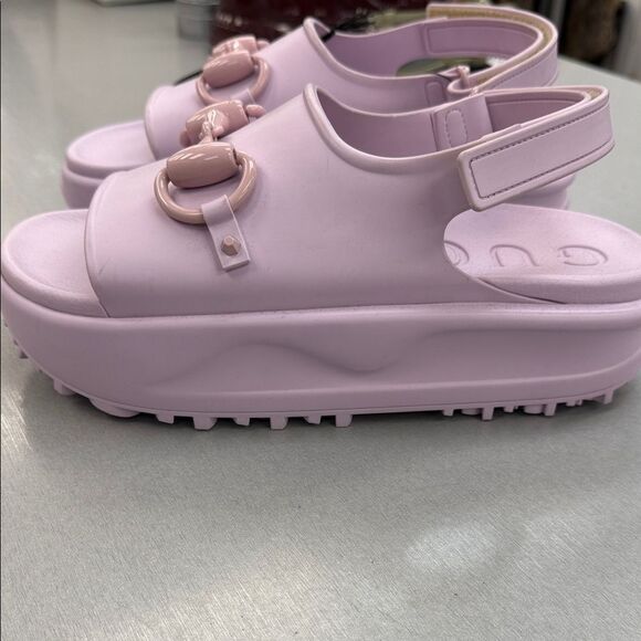 Gucci Light Pink Rubber Mules - Picture 7 of 15